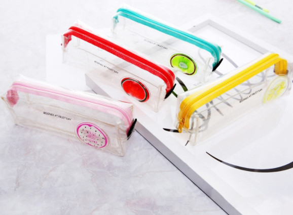 Customized PVC Pencil Bag , Fashion Round Stationary Case For Kids