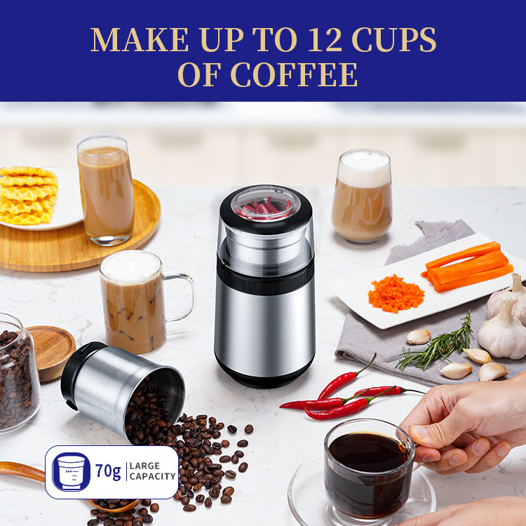 SS304 Spice Grinder Machine Automatic Coffee Grinder And Maker With 2 Removable Bowls