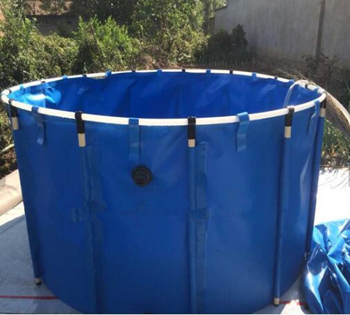 2M*1M 5000L Tarpaulin Fish Tank / Folding Round Fish Pond For Aquaculture Diy Fish Pond