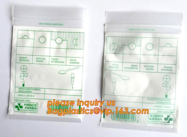 Customized Medical k bag/Zipper bag with lock for packaging, envelope Medicine Zip Lock Bag for Hospital packaging