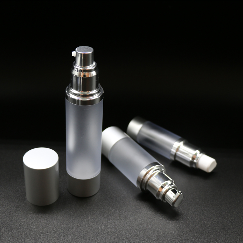 15ml 30ml 50ml 80ml 100ml Custom Frosted Silver Airless Pump Bottle Refill Lotion Cream