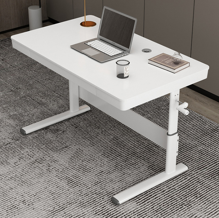 Multifunctional Lift Top Coffee Table with Storage and White Buff Wooden Grain Finish