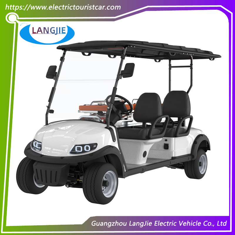 2 Seats+1 Bed Electric Golf Carts AC Motor 5KW Electric Ambulance Car For Hospital