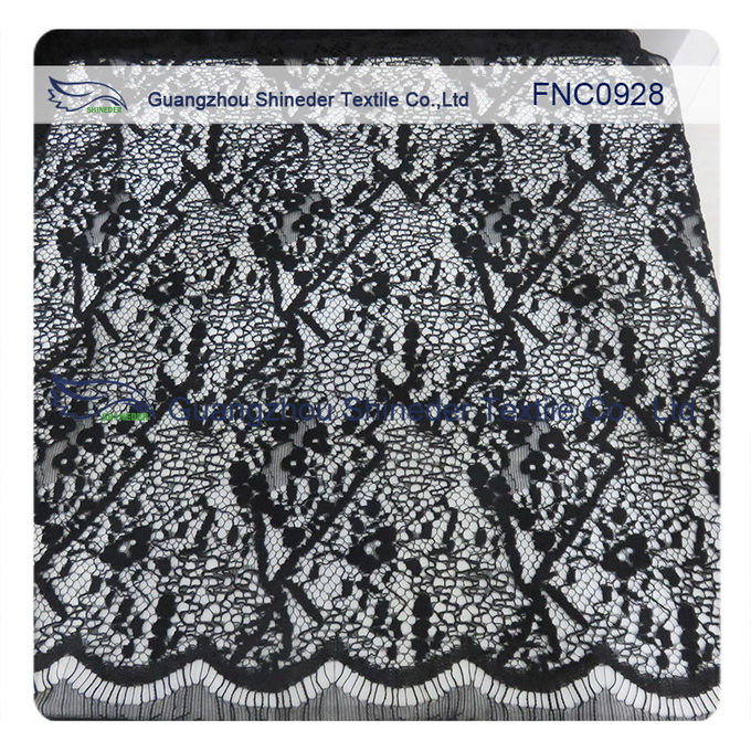 Cord Lace Fabric Eyelash repeat Cotton&Nylon Fabric of Wave Line