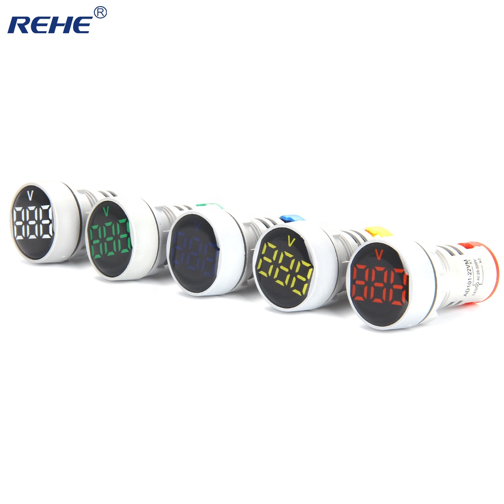 small digital tube mini round led indicator light/lamp Voltmeter digital indicator signal light 20-500Vac
