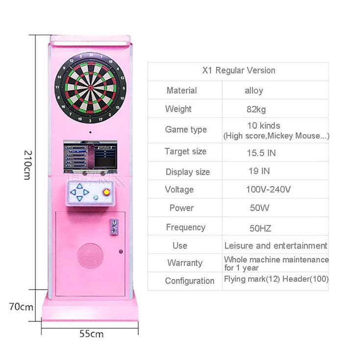 Electric Dart Coin Operated Arcade Machines Macaron Color Arcade Board Game