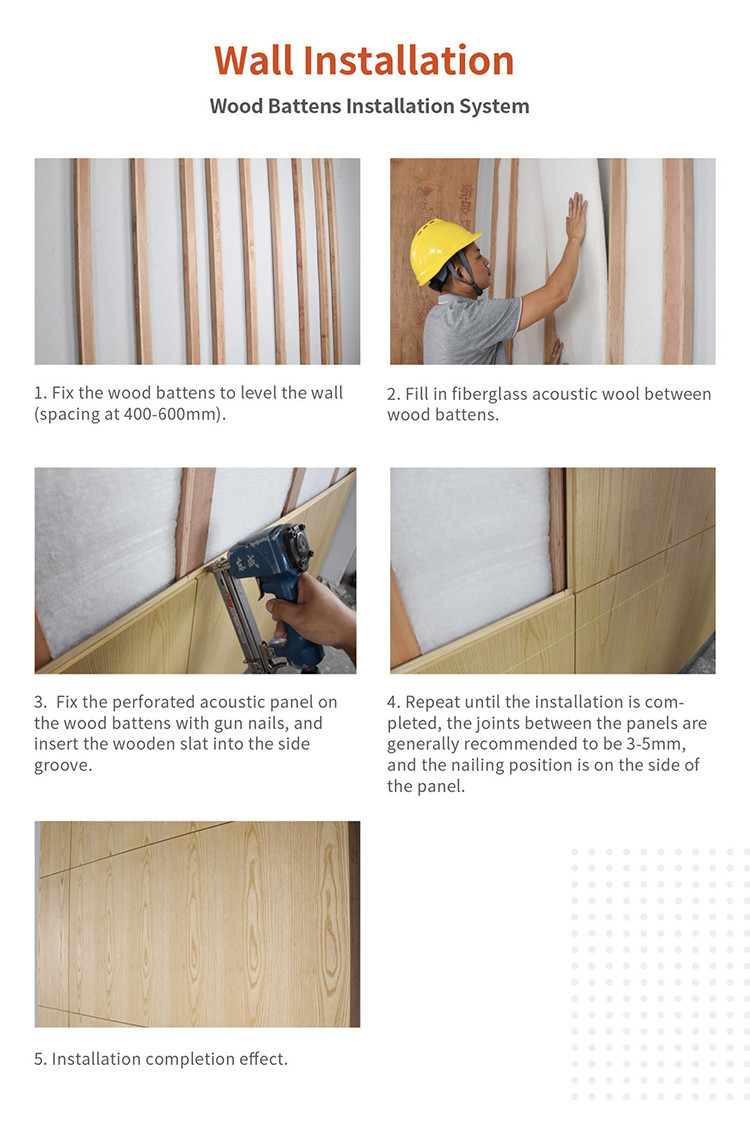 Great Sound Absorption Perforated Acoustic Wood Panels for House Decoration