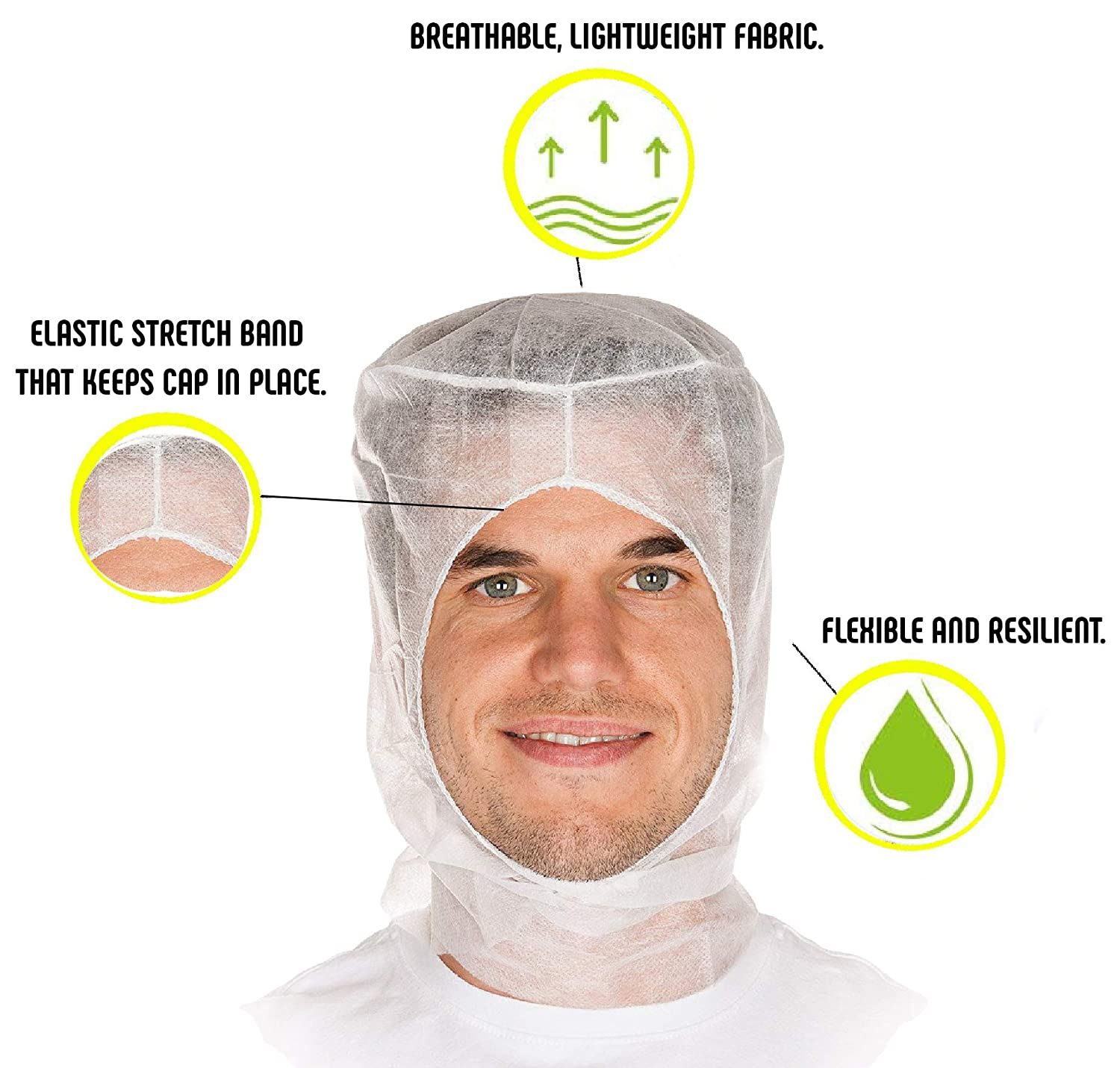 Disposable Polypropylene Ninja Astronaut Balaclava Cover Head Hood For Space Protection