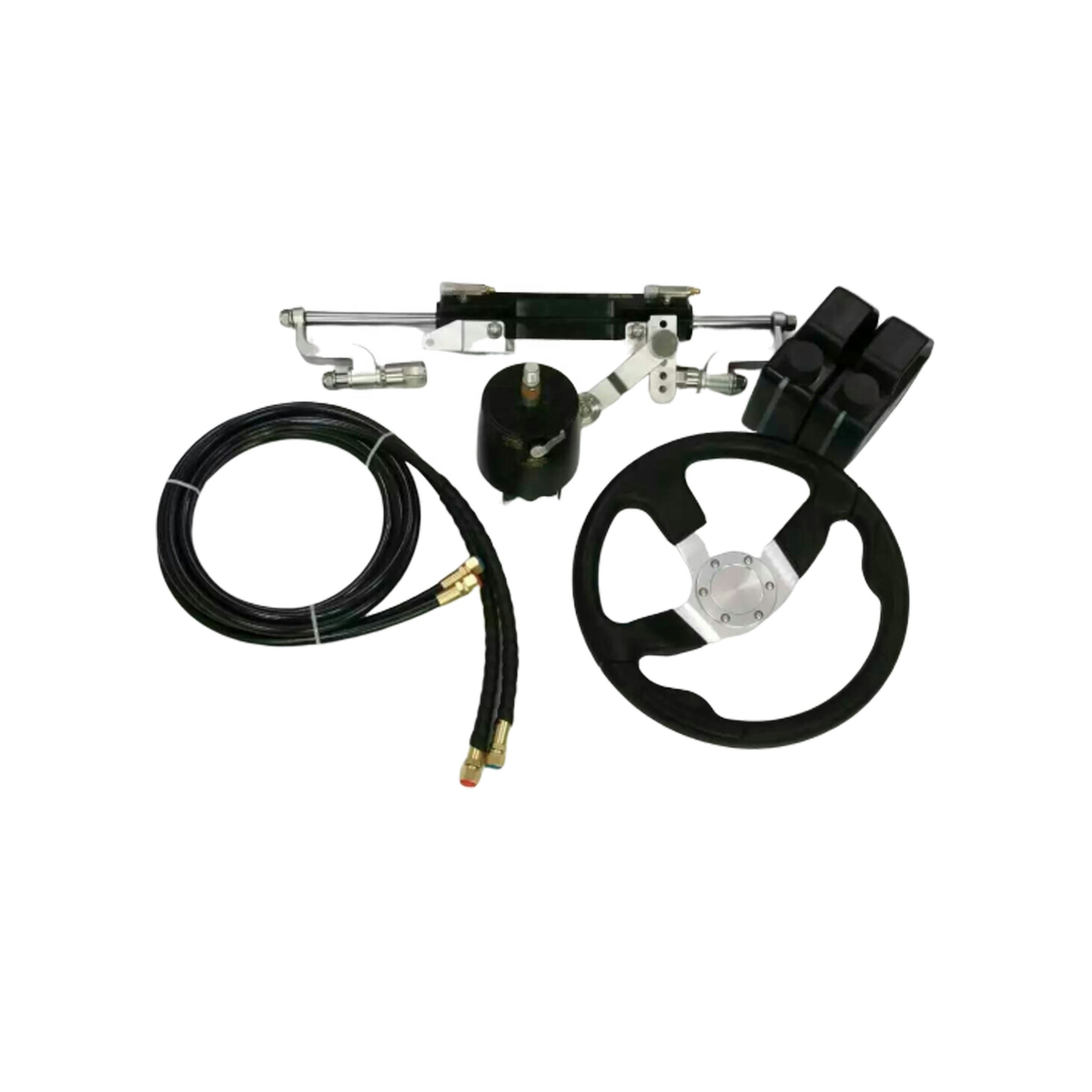 8m Hydraulic Pipe Light Weight Outboard Steering System , 7 Pistions Outboard Boat Motor Steering System