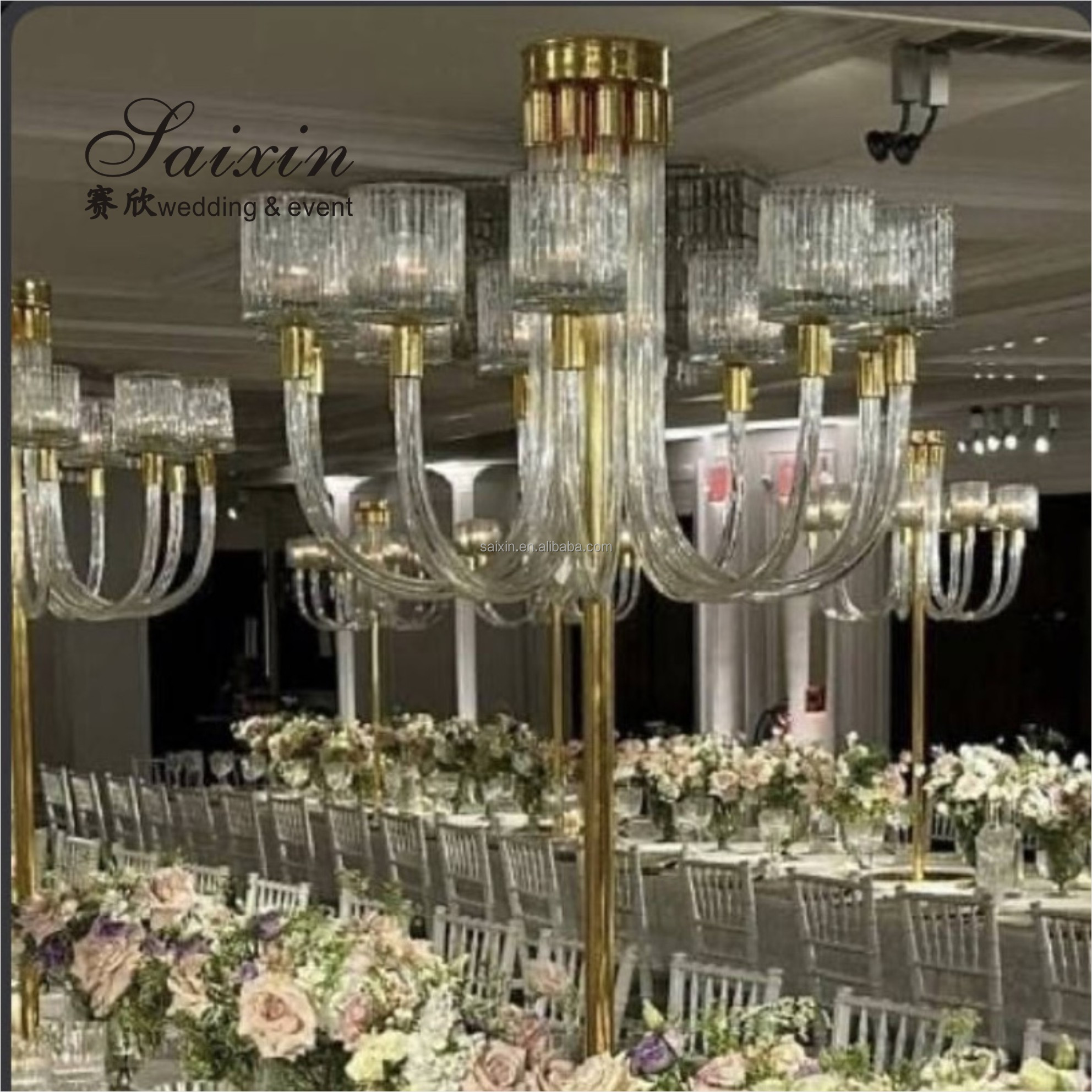 Wholesale Wedding Gold Candle Holder Table Decoration Metal Candlestick Holder Stand