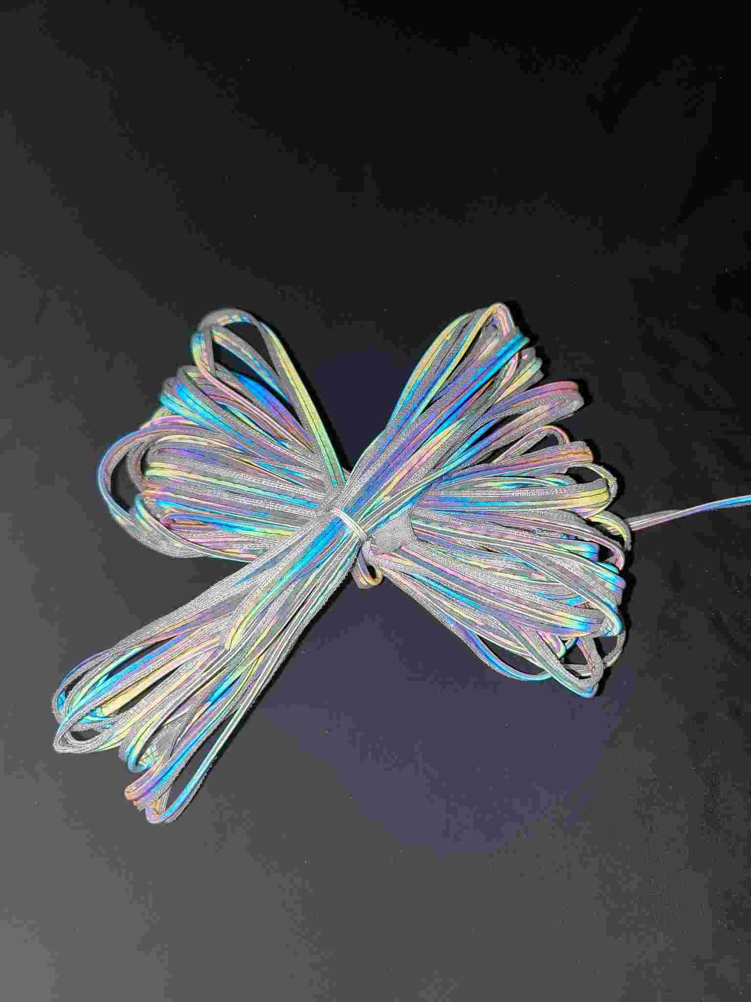 20mm 10mm Dark Iridescent Polyester Washable Reflective Tape For Clothing High Light