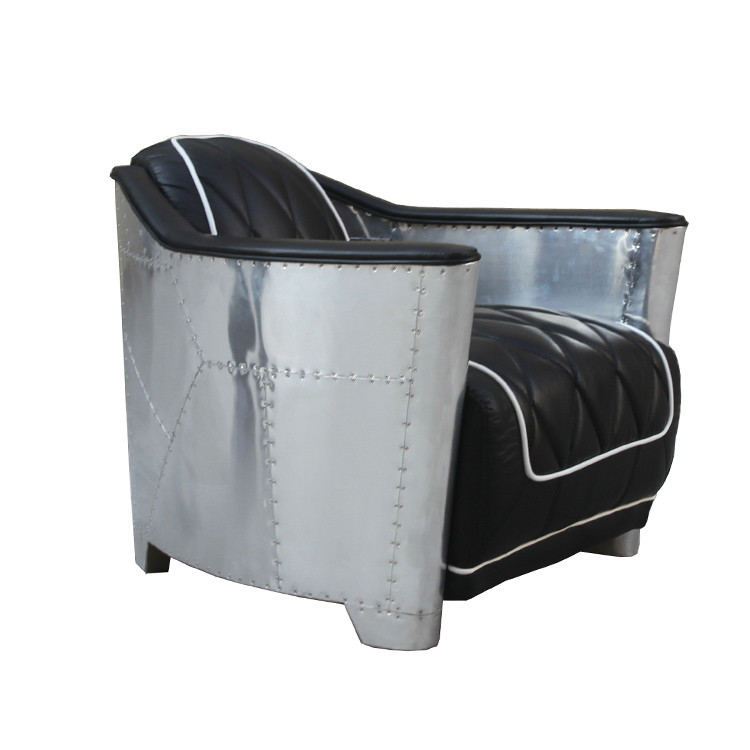 All Leather Aviator Tub Chair Tomcat Aviator Armchair With Aluminium Frame