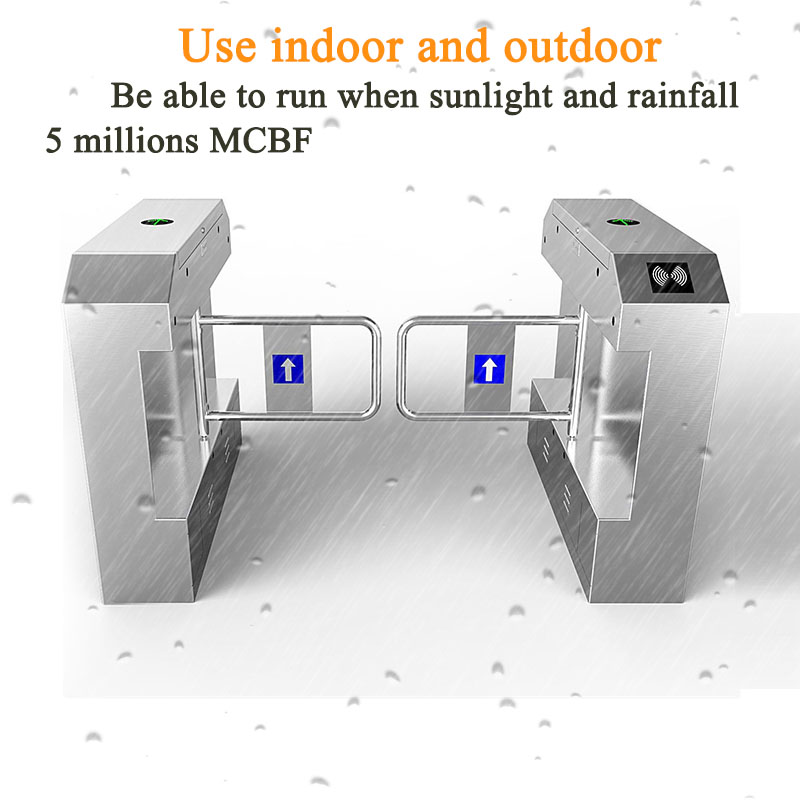 School Access Control Swing Turnstile Barrier Gate With Rain Protection