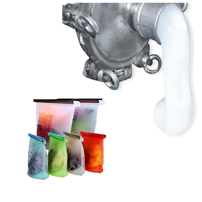 Portable Food Grade Liquid Silicone Rubber Storage Bag Set Reusable