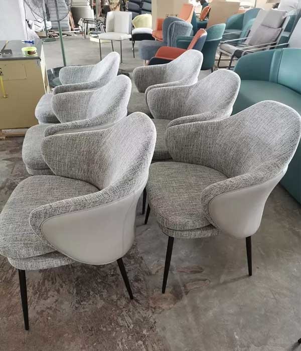Leisure Series 80cm Upholstered Dining Room Chairs Modern Grey Fabric