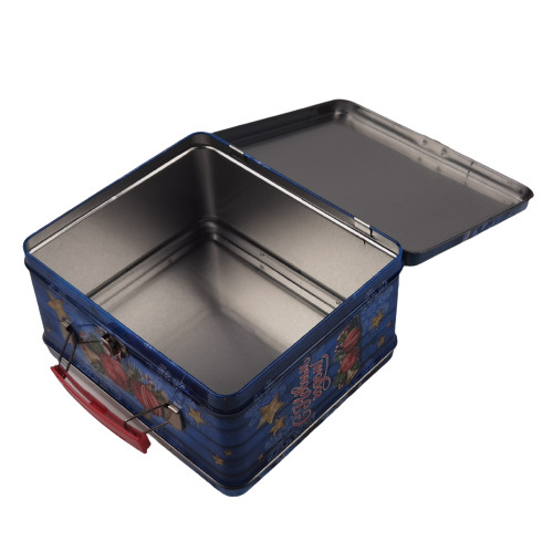 Retro Large Tin Lunch Boxes Holiday Food Christmas Gift Tins Empty