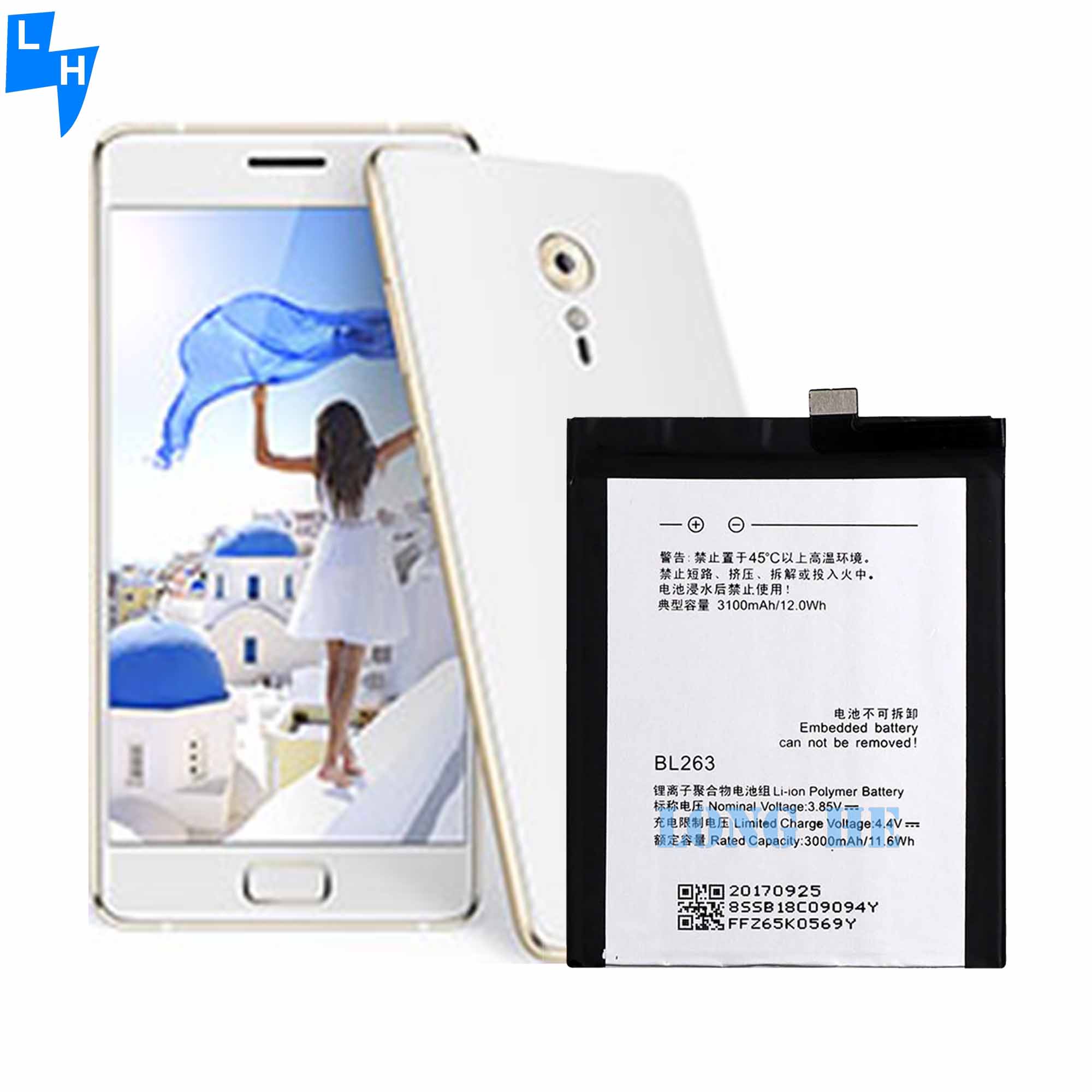 BL263 3.85V 3100mAh Rechargeable Battery for Lenovo ZUK Z2 Pro Guaranteed Performance