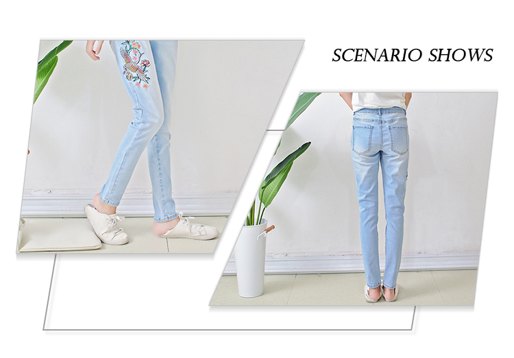 Skinny Fit Women Denim Skinny Jeans , Long Denim Pants For Young Ladies