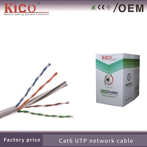 Black CAT6 Network Cable 0.56mm-0.58mm Conductor For Telecommunication