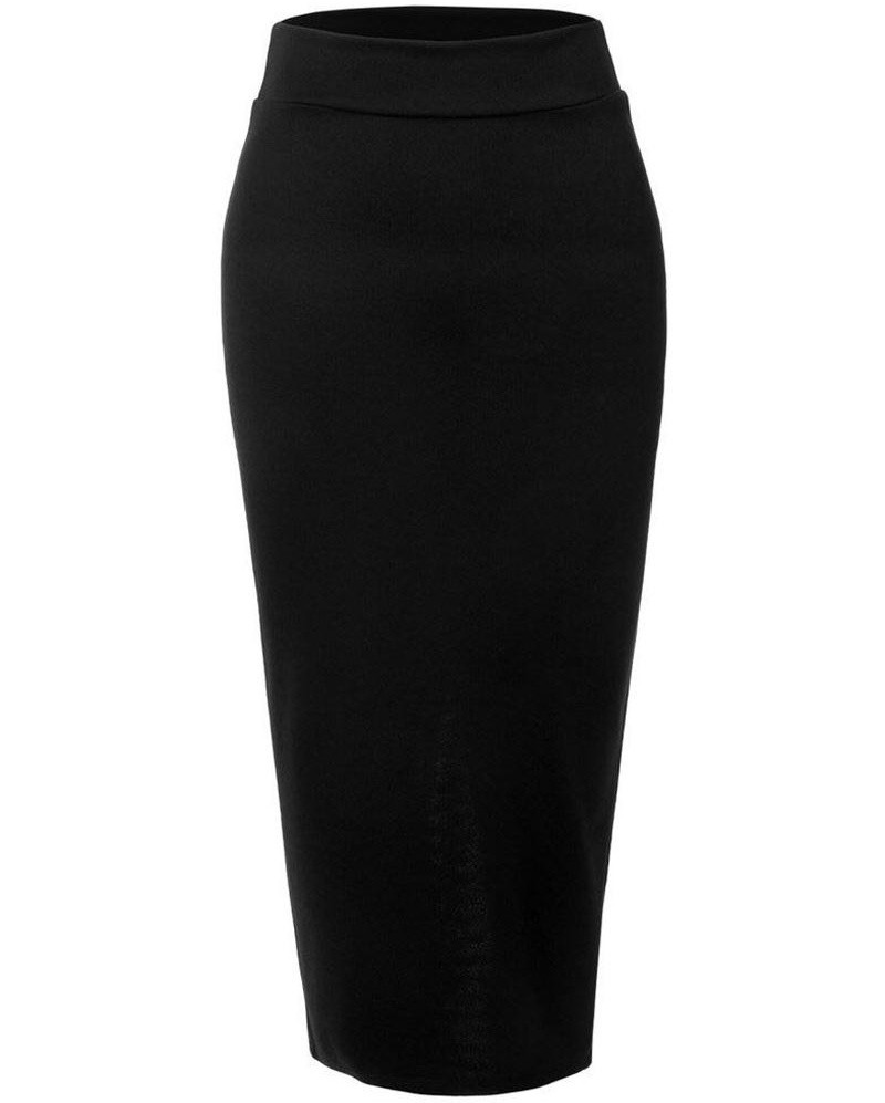 Newest Design Women Midi Bodycon Skirt High Waist Plaid Lady Offe Lady Skirt Formal Skirt