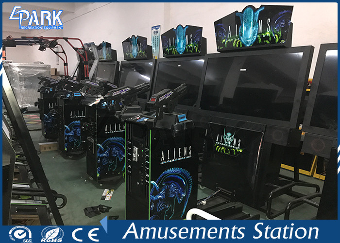 Motion Simulator Shooting Aliens Arcade Machines For Shopping Mall / Game Center
