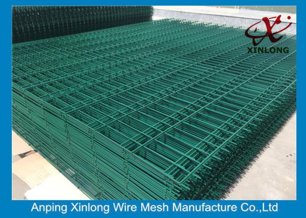 Quality Green Pvc Coated Double Wire Fence For High Security Area 50*200mm Aperture for sale