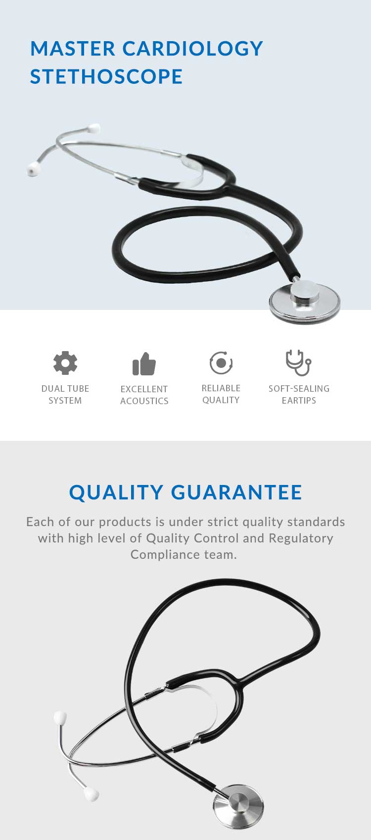Surgical Diagnostics Stethoscope Kits With Nylon Bag For Medical Student