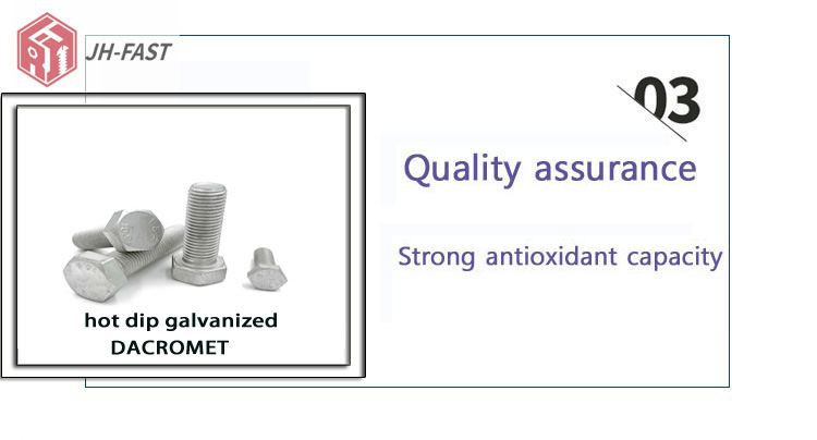 OEM/ODM Hex Head Bolts with Galvanized/HDG/Black/Blue Zinc Plated Finish and M8 M10 M12 Threads