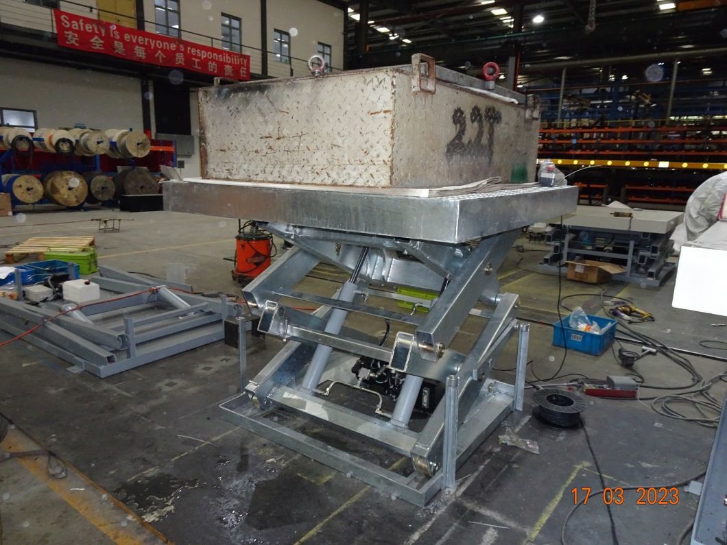 2ton Hydraulic Electric Stationary Scissor Lift Table High Lift Table with Bellow