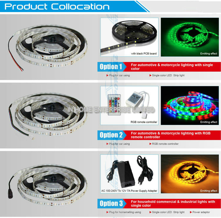 Casing Pipe IP65 Flexible Led Strips 60 LEDs SMD 5050 Strip Light 200CM