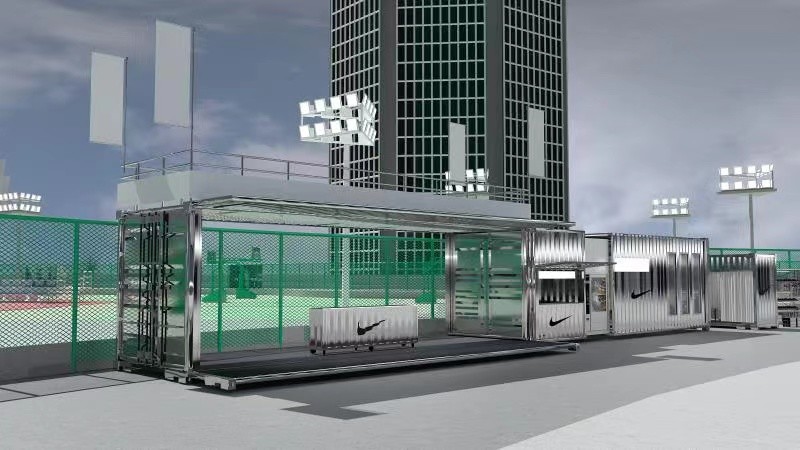 Prefabricated Expandable Shipping Container House Commercial Display Cabinet