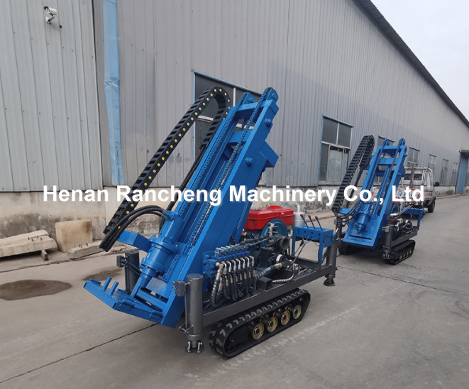 30m Deep Solar Pile Driver Equipment With 25HP Diesel Engine