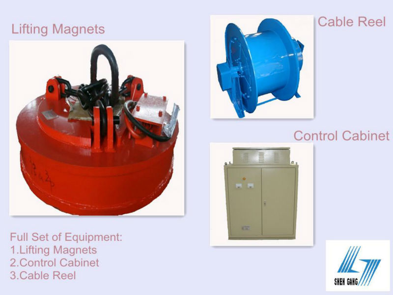 Vertical Handle Electric Lifting Magnets , Circular Lifting Electromagnet MW5 Series