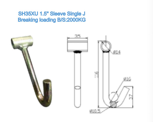 800KG J Hook Heavy Duty 1 Inch Tie Down Straps