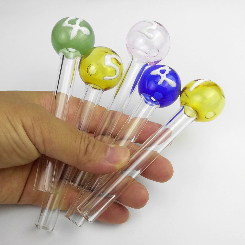 Daily Use Simple Mini Glass Water Hand Pipe For Oil Dab Rig Fixed Diffused