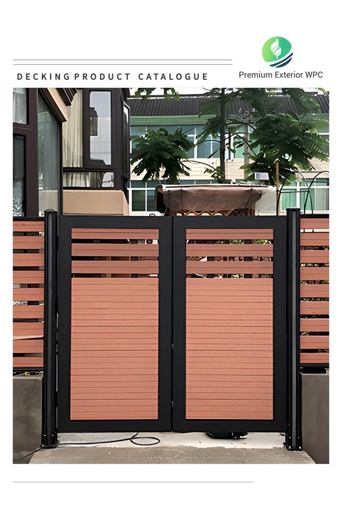 Outdoor WPC Gate Panel Commercial WPC Door Board Cladding ISO
