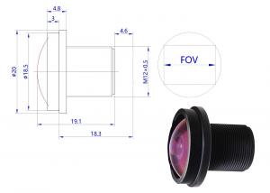 Buy cheap 190 Wide Degree Fisheye Camera Lens , ROHS Fish Eye Mini Camera Lens product