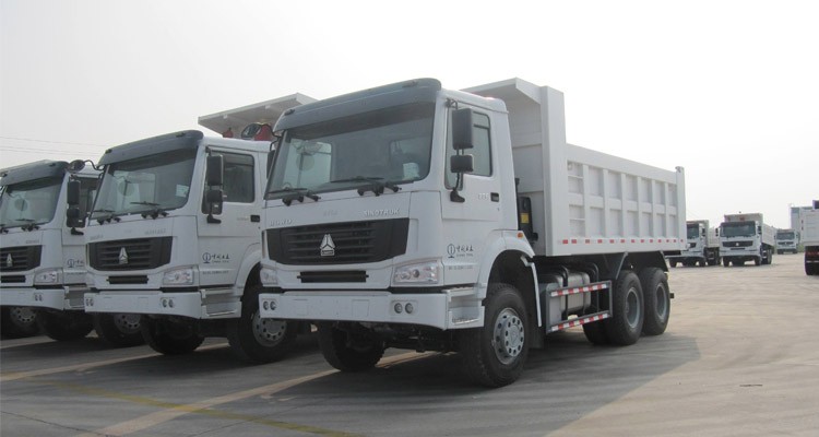 25 Ton Sinotruk Howo Construction Dump Trucks / 371hp Dump Semi Trailer