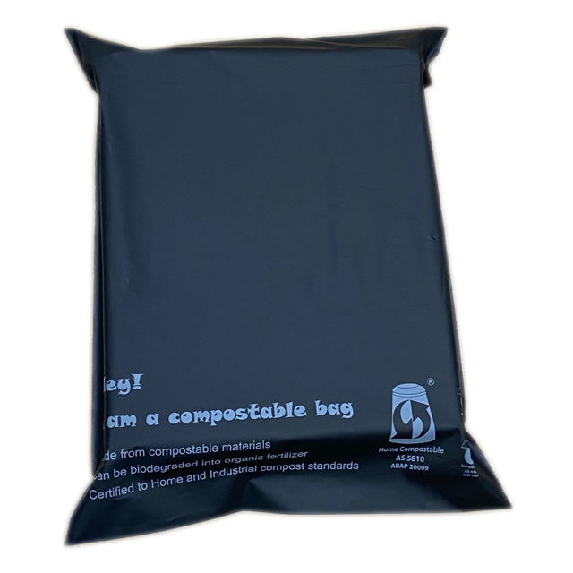 custom cornstarch eco friendly compostable biodegradable non plastic poly mailers mailing bags with logo