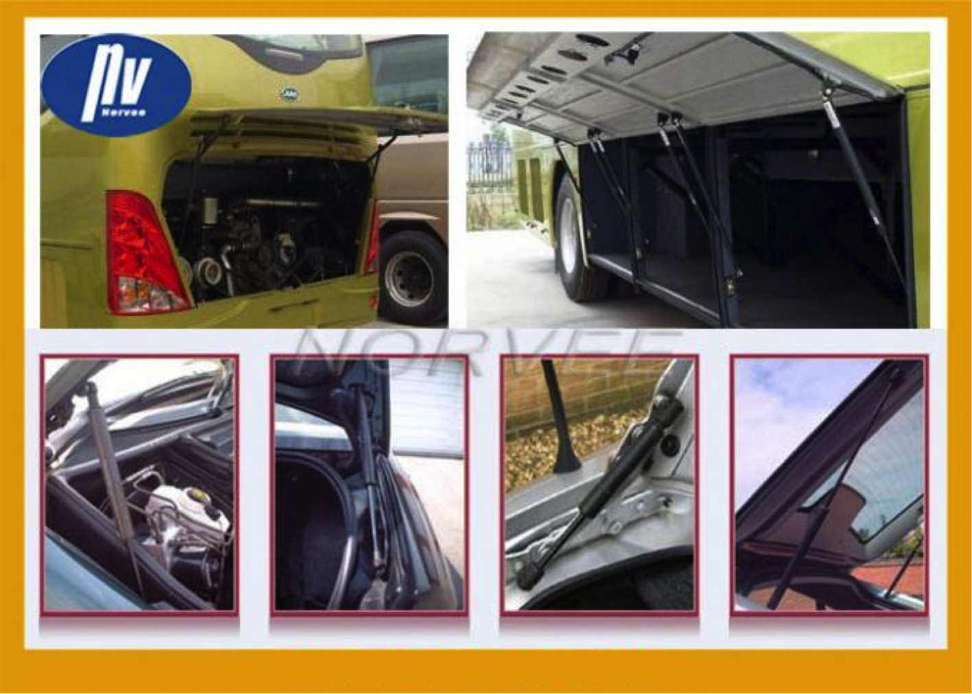 Black OEM Car Gas Struts , Steel Gas Lift Struts With Metal Eye End Fitting