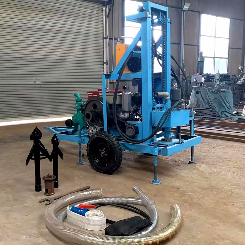 120m Depth 22HP Diesel Small Portable Borehole Water Wells Drilling Rigs