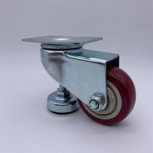 China 4 Inch Heavy Duty Polyurethane Caster Wheels with Leg Leveler on sale