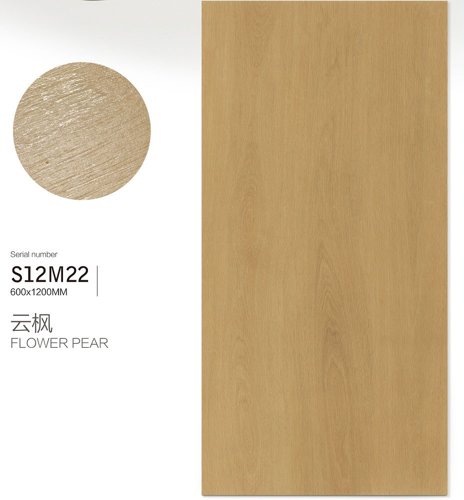 Light Brown 600x1200mm Background Tiles And Durable Indoor Floor Wood Look Porcelain Tile For Office