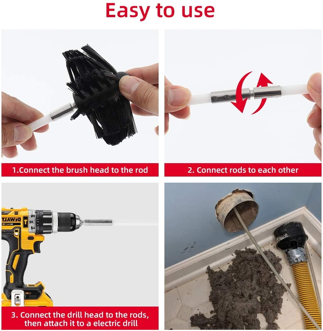 13 Feet Lint Remover Fireplace Chimney Brushes 0.6KG