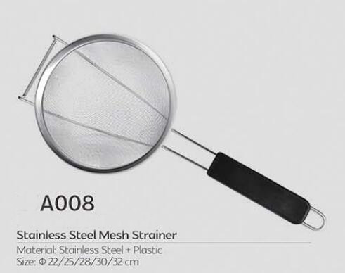 Good helper for cooker Stainless steel large colander with long handle in kitchen tea and coffee strainer