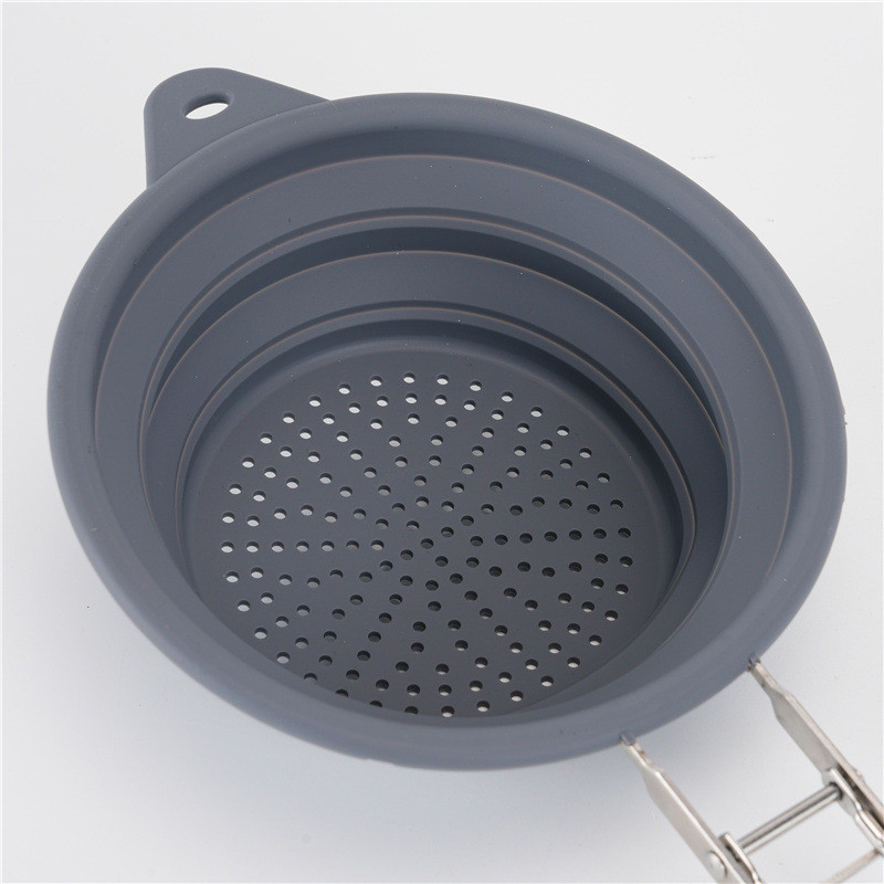 BPA Free Silicone Collapsible Colander With Handle New Kitchen Essentials Strainer Drainer Perfect For Draining Fruit