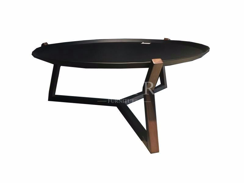 North American Black Walnut Frame Wood Metal Panel Coffee Table