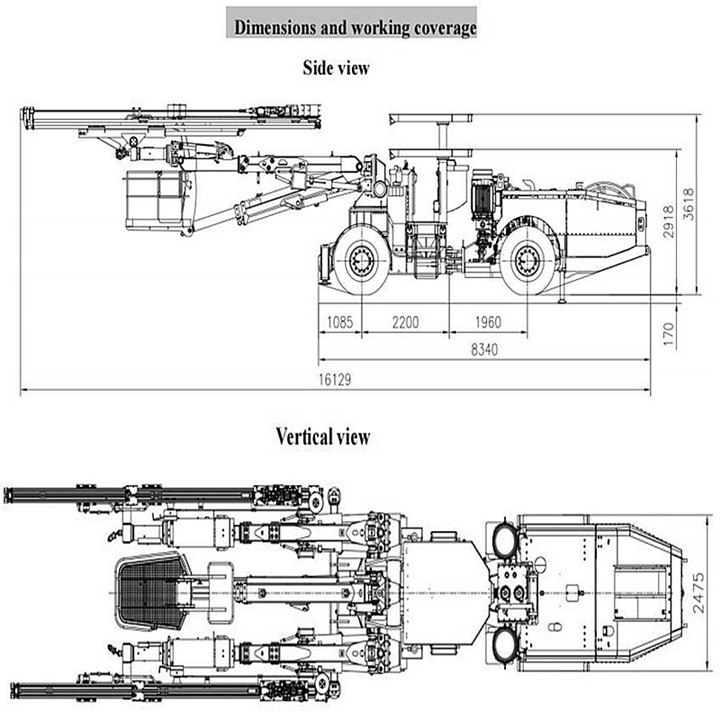 Tunnel Excavation Rock Drilling Rig Mining Equipment Jumbo Underground Drilling Machine