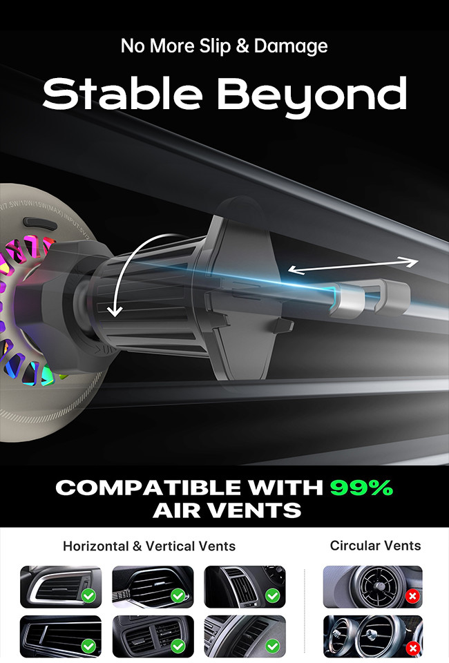 Starry Sky Magnetic Car Wireless Charging Holder Built-In Cooling Fan Fast Heat Dissipation Multiple Lighting Adjustments