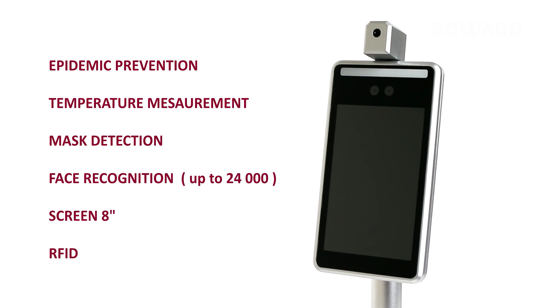 26bit IMX307 TCP/IP Facial Recognition Temperature Scanner